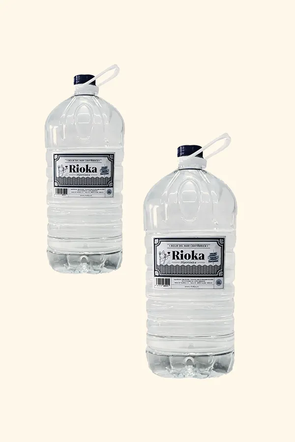 Agua de Mar para Cocinar Rioka · 2 Botellas de 5 Litros